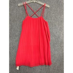 BCBGeneration Cardinal Red Pleated Mini Dress‎ / Tunic Strappy Back NWT